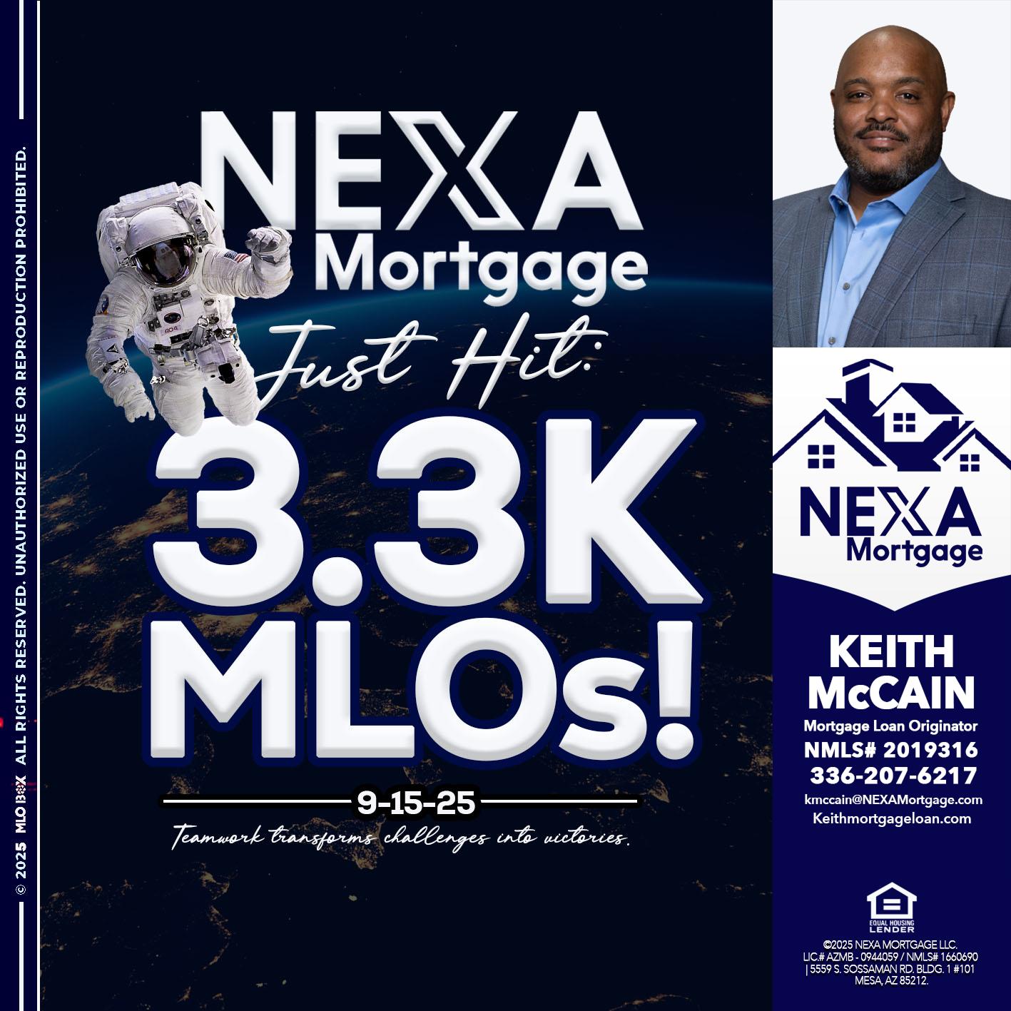 3.3K - Keith Mccain -Mortgage Loan Originator