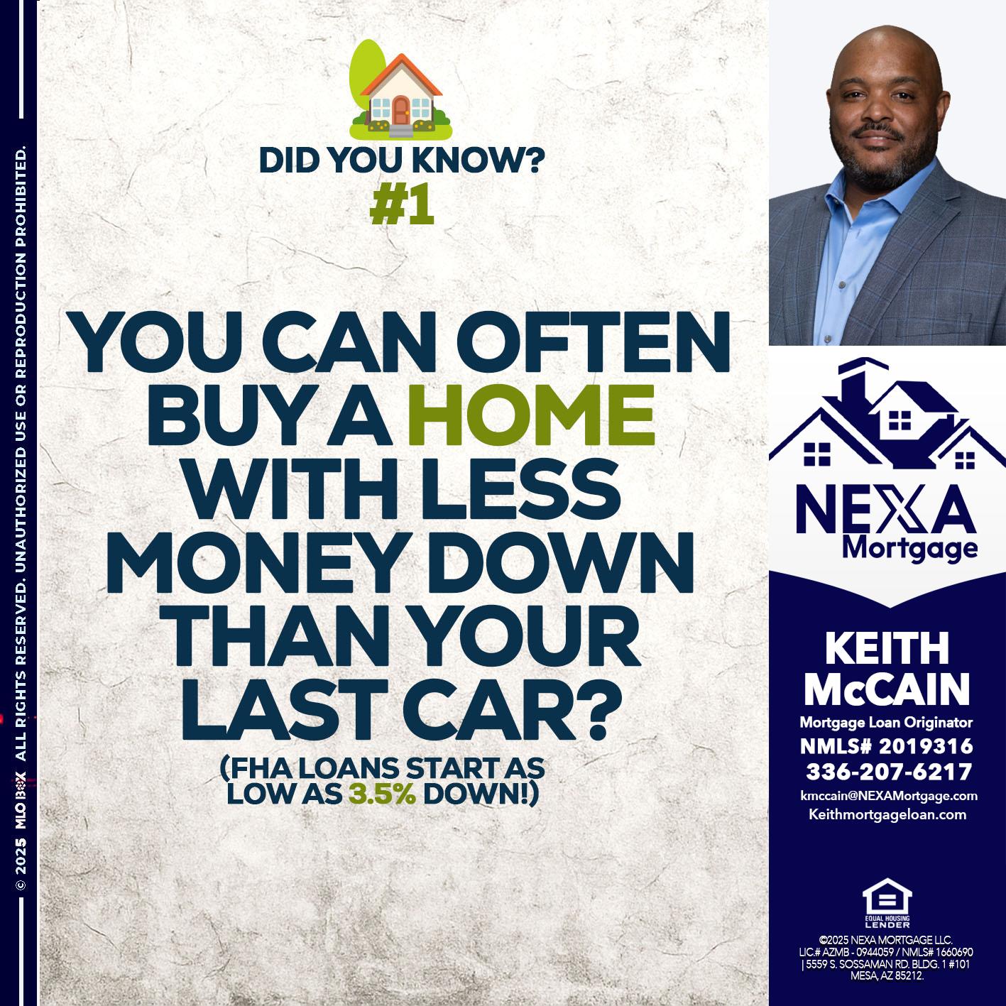 DID YOU KNOW #1 - Keith Mccain -Mortgage Loan Originator