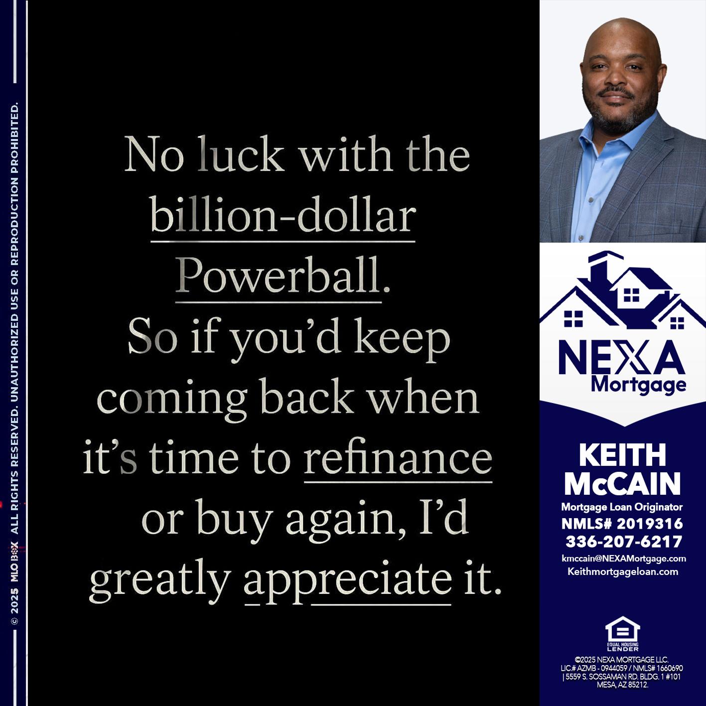 NO LUCK WITH - Keith Mccain -Mortgage Loan Originator