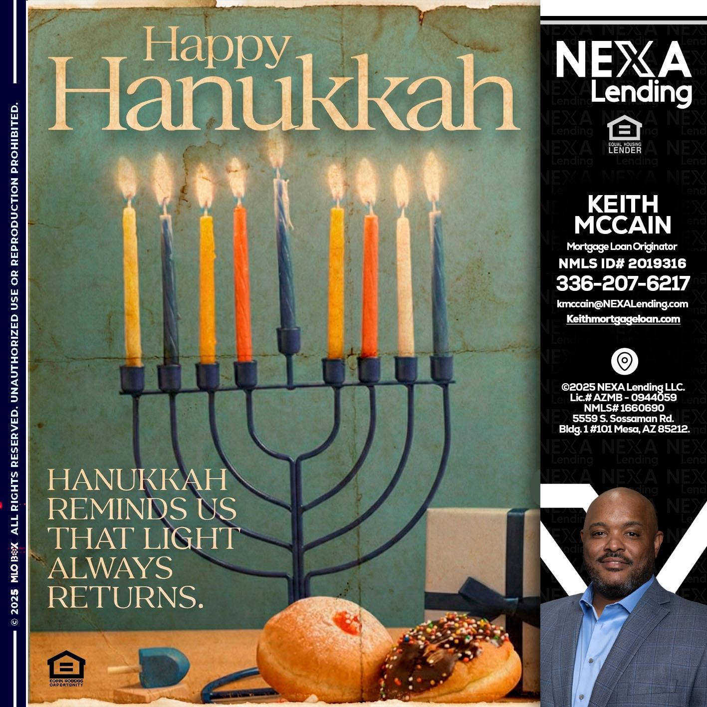 HAPPY HANUKKAH - Keith Mccain -Mortgage Loan Originator