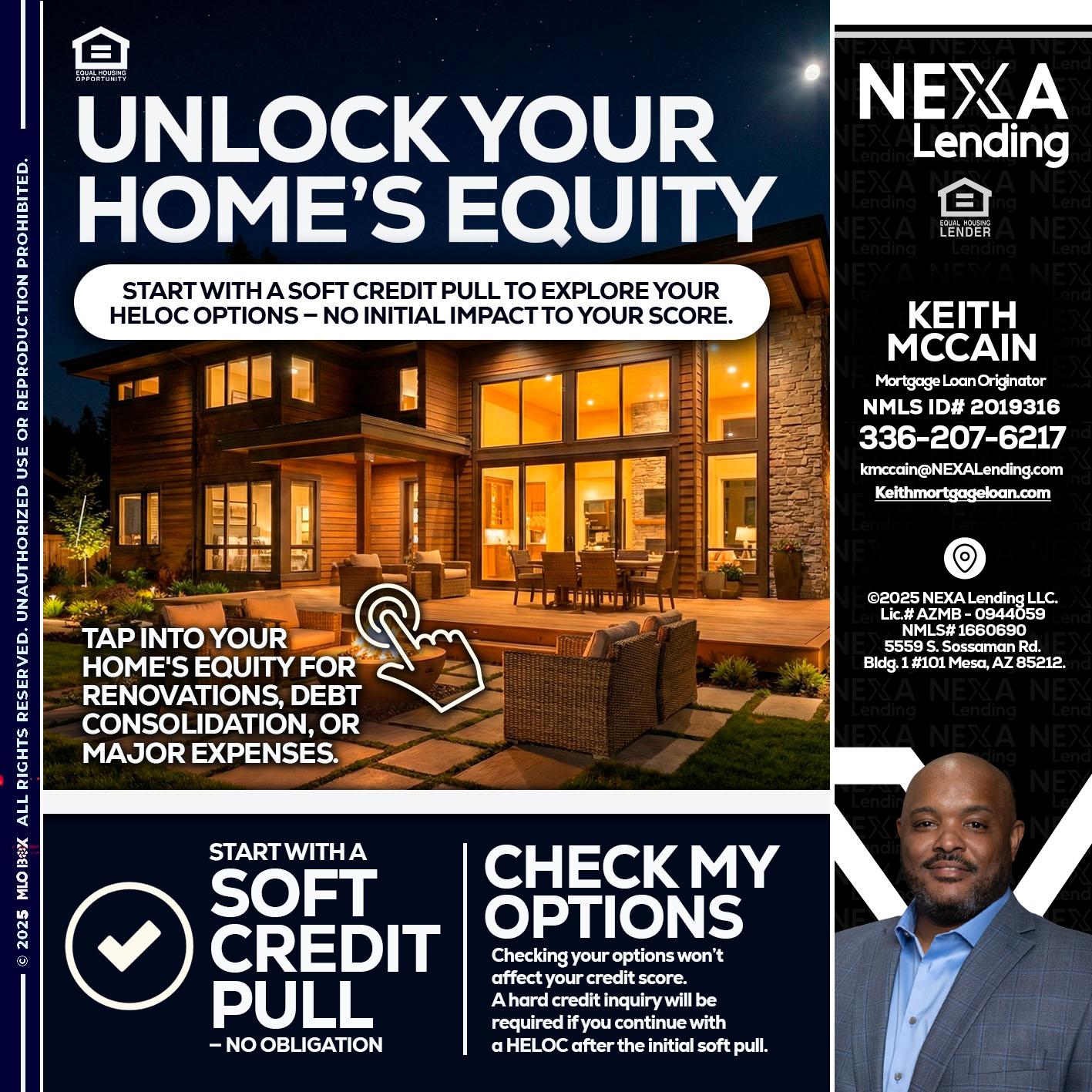 UNLOCK YOUR HOMES - Keith Mccain -Mortgage Loan Originator