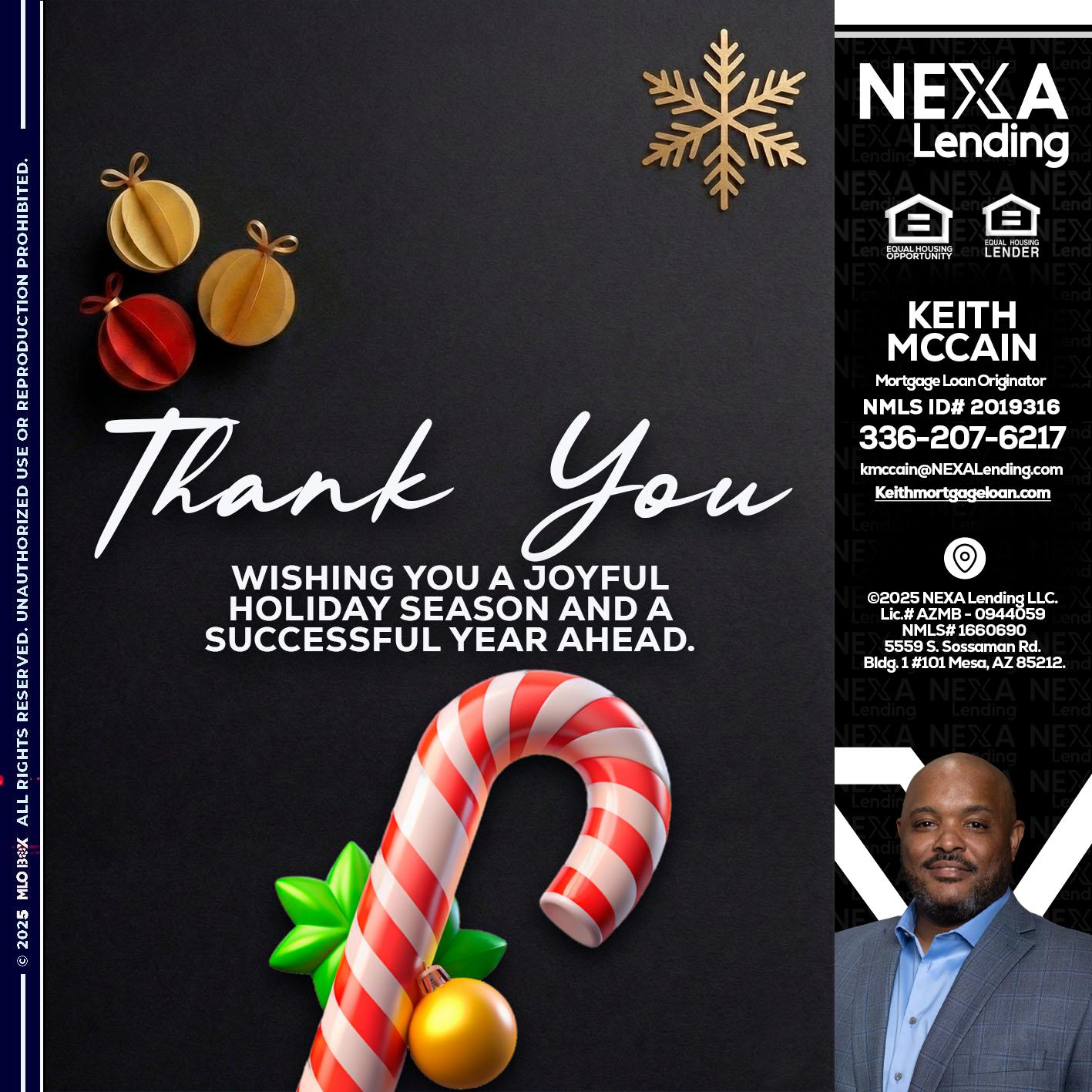 THANK YOU - Keith Mccain -Mortgage Loan Originator